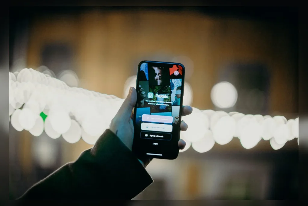 Tela de login em celular para cadastro e acesso